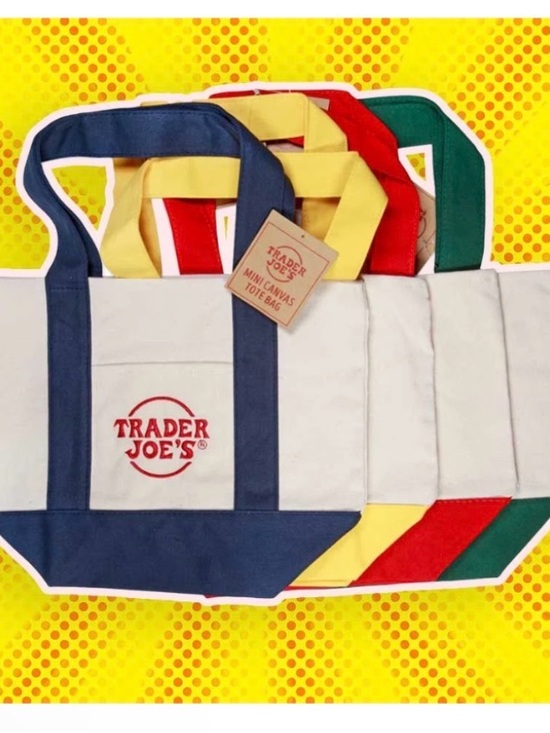Trader Joe'S Handbags - Trader Joe’s mini canvas tote - yellow , green redo or blue NWT